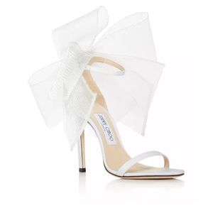 Jimmy choo Aveline white bow heels